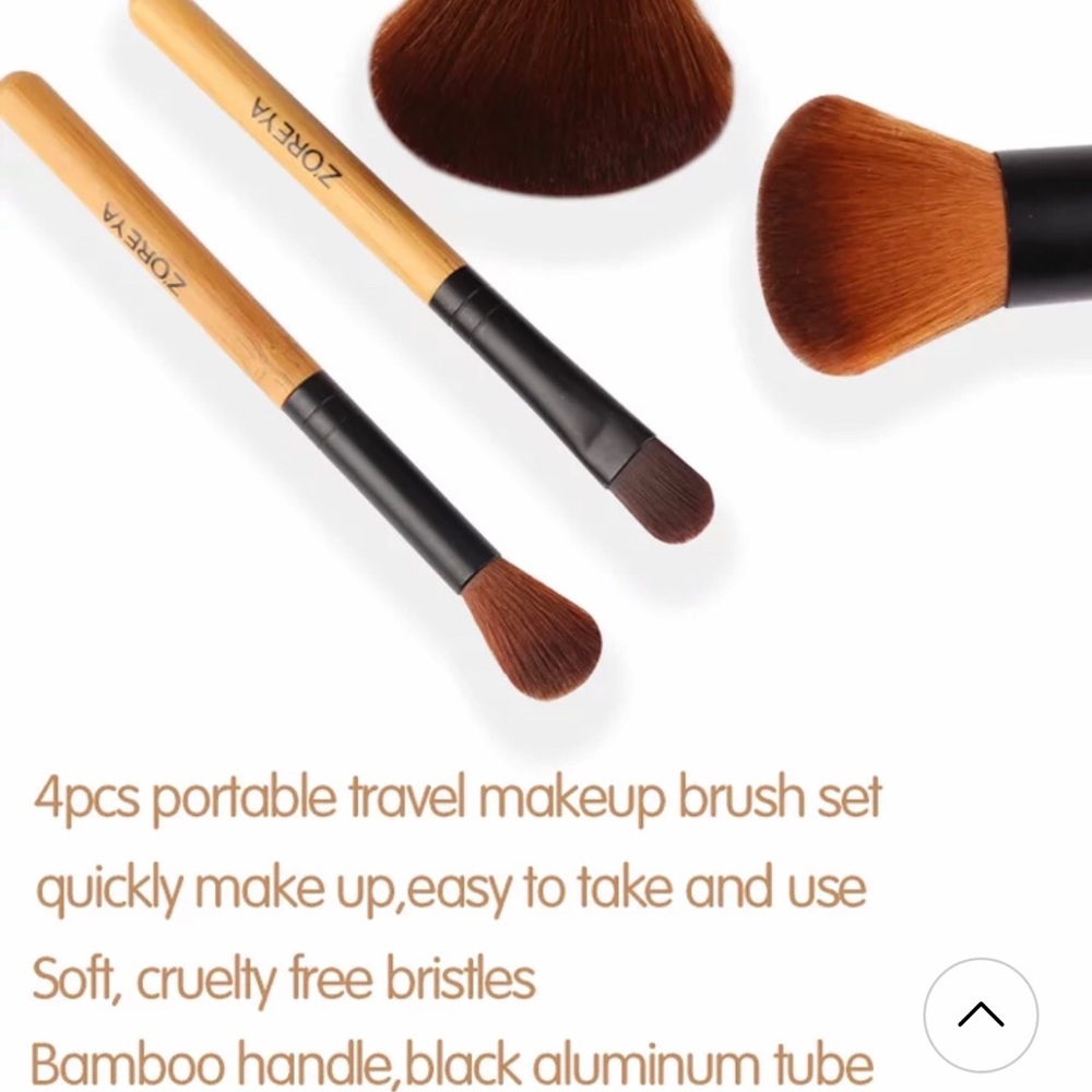 Zoreya 4 Piece Travel Makeup Brush Set - Picture 4 of 5